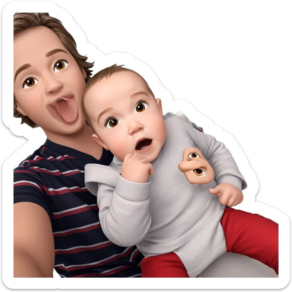 playful moments with two boys sticker