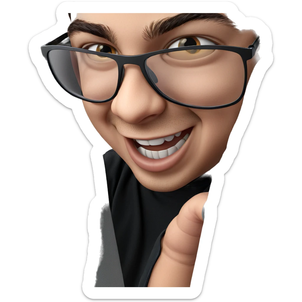 smiling boy with sunglasses sticker