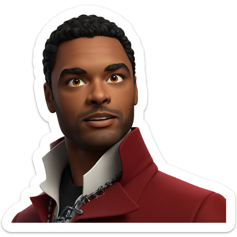 mysterious figure in red coat sticker