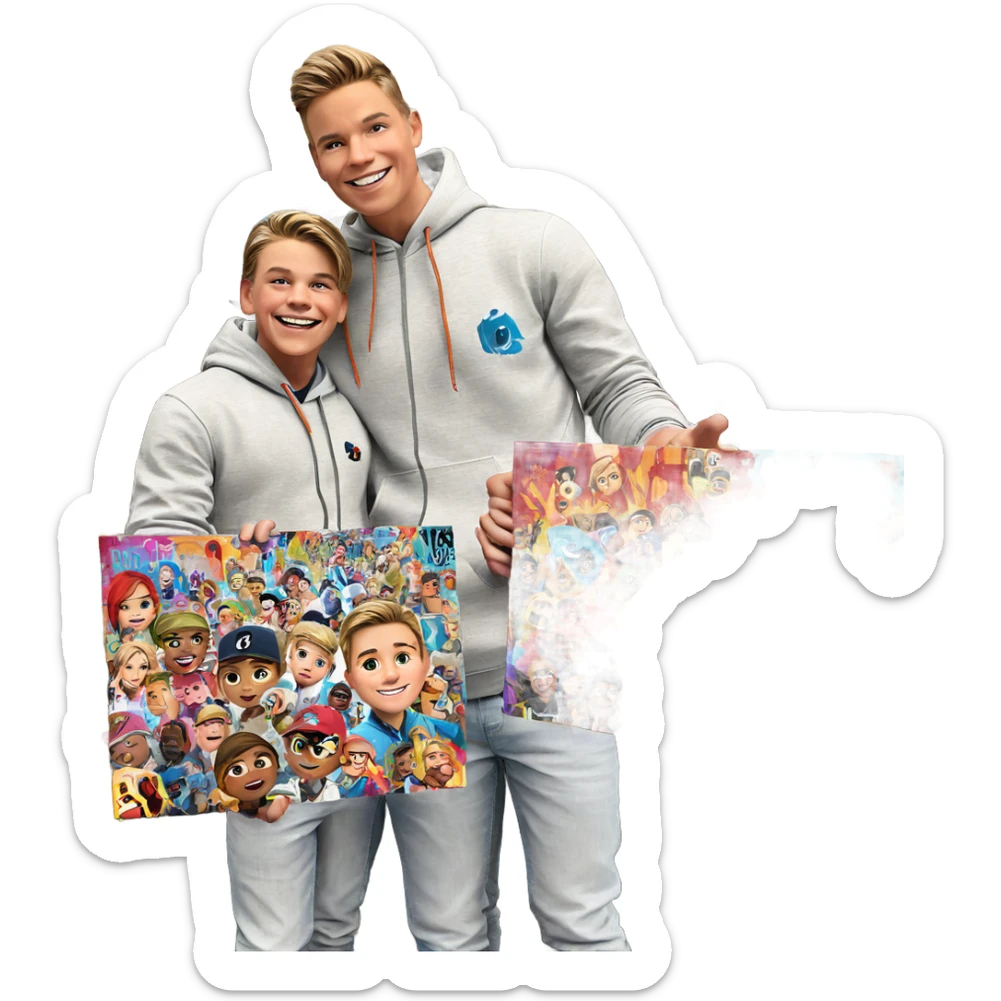 boys in graffiti alley sticker