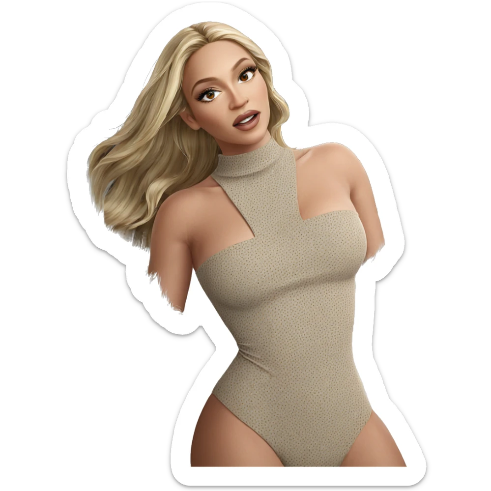 realistic portrait of blonde girl sticker