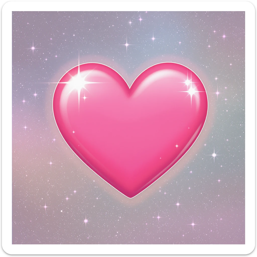 heart emoji, cute and shiny, with a gradient effect, no background sticker