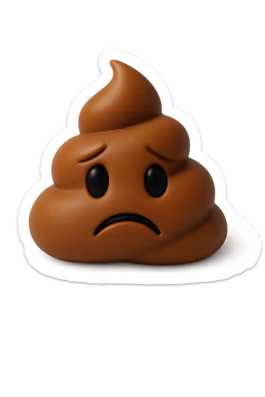 EMOJI STILE IPHONE 3D DI UNA MONTAGNETTA DI FECI A PALLINE CON ESPRESSIONE TRISTE, IPERREALISTICO 4K sticker