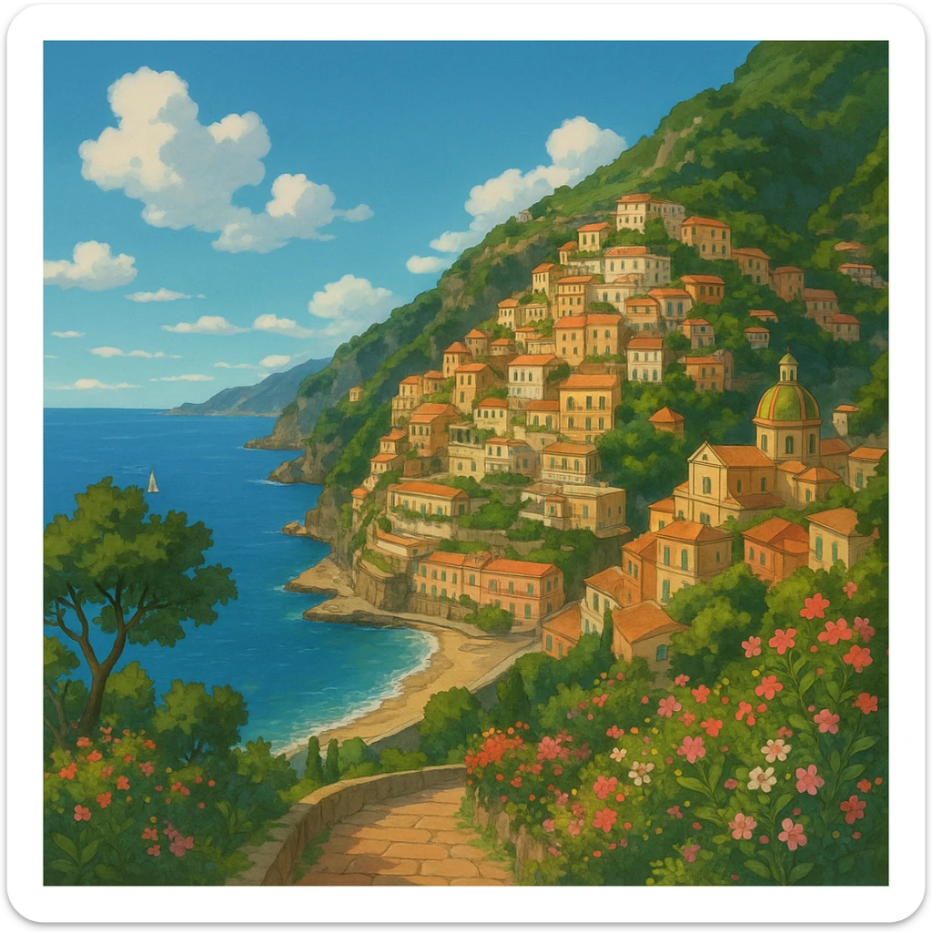 amalfi coast, italy sticker