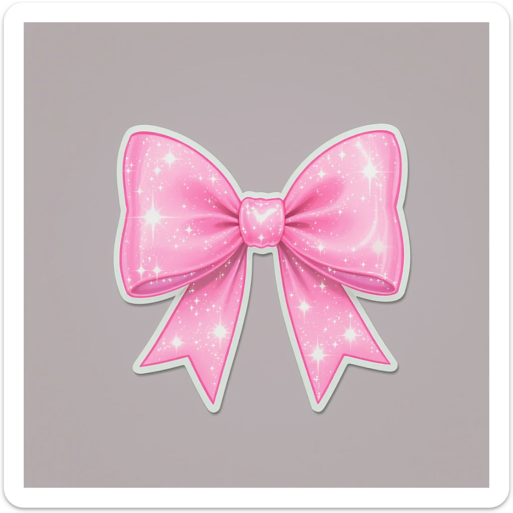 sakura bow, cute and shiny, no background sticker