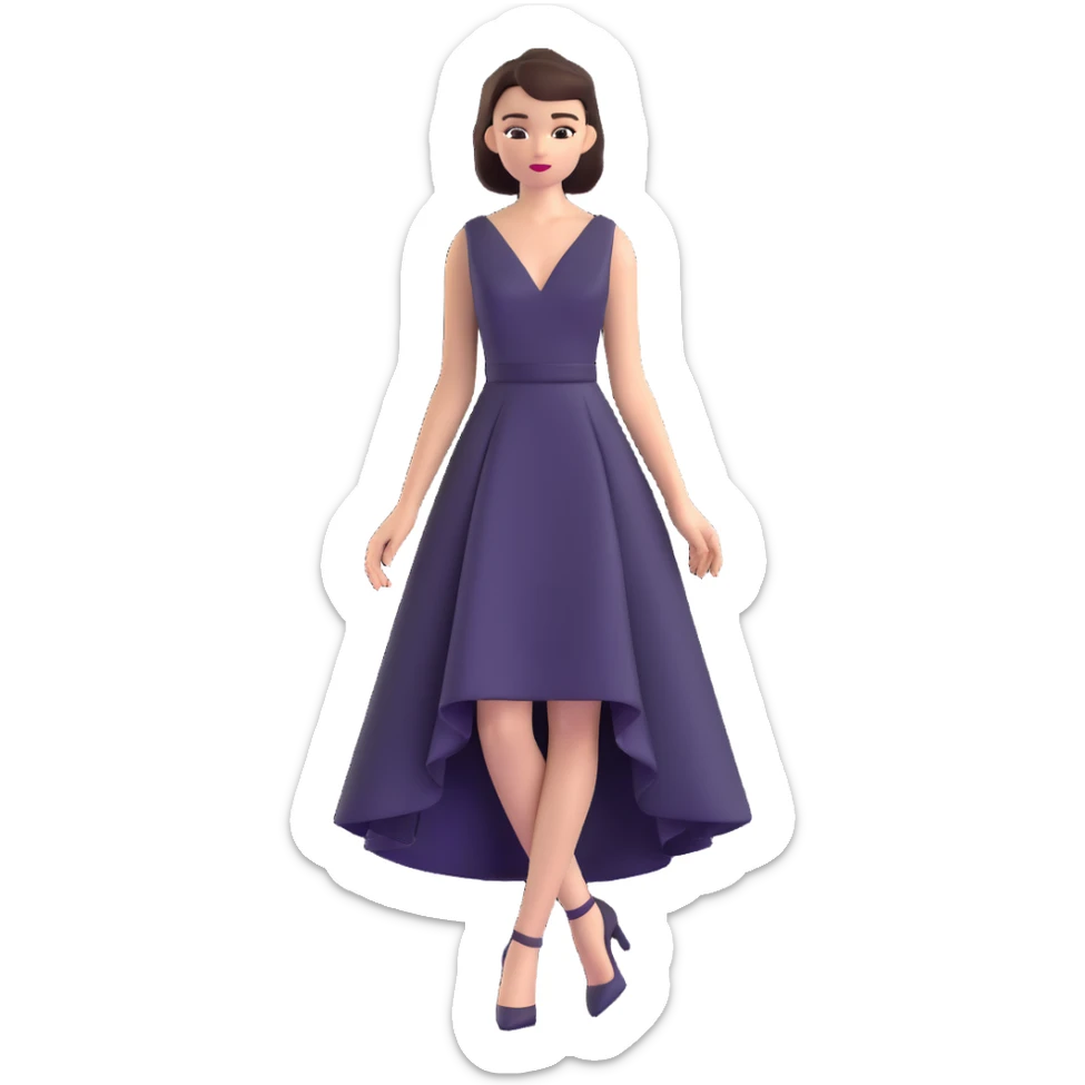 fashion emoji, runway model, elegant dress, high fashion sticker
