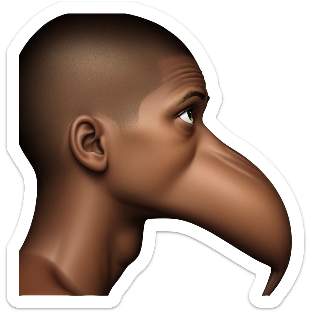 solo portrait of a boy sticker