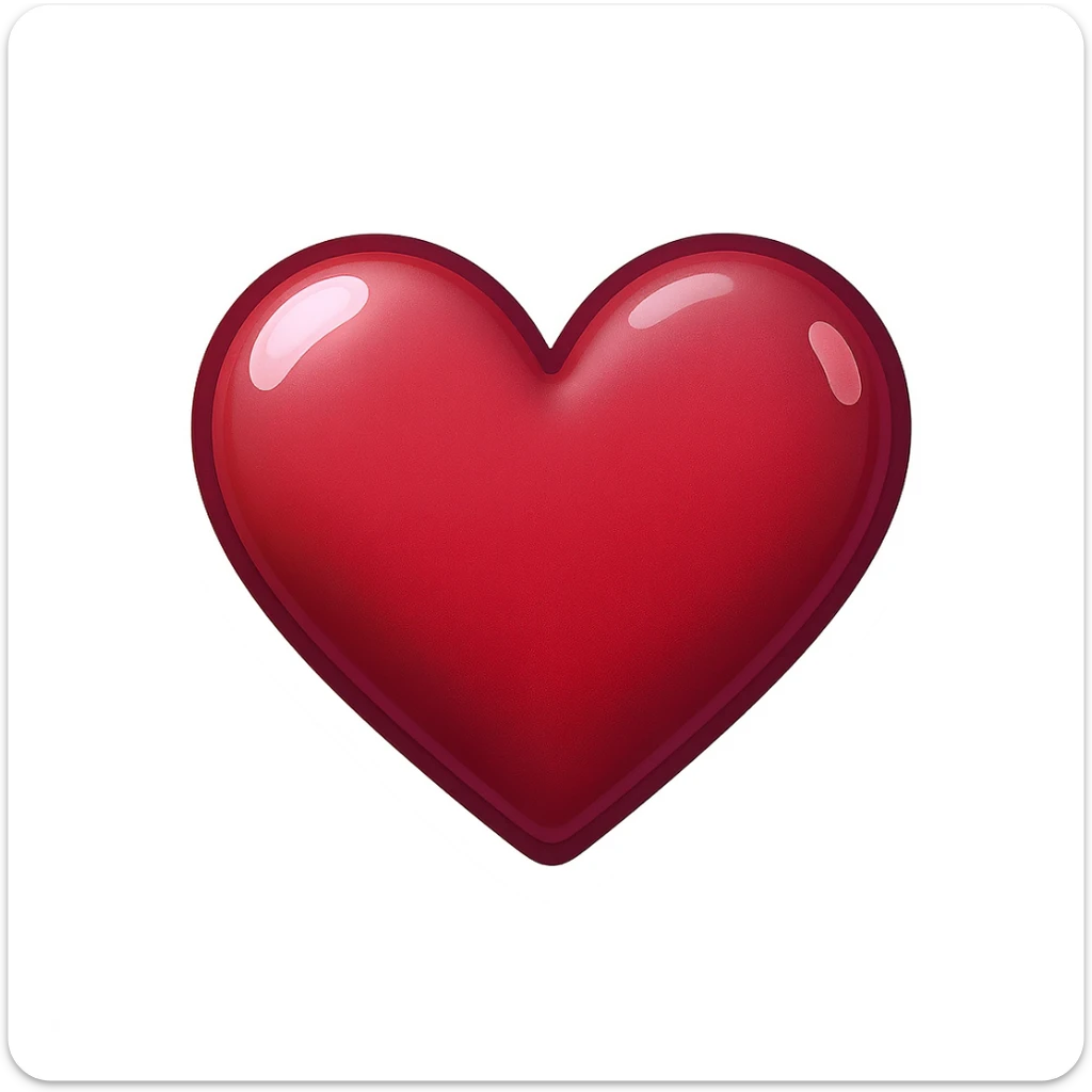 goth heart emoji, cute and shiny, with a gradient effect, no background sticker