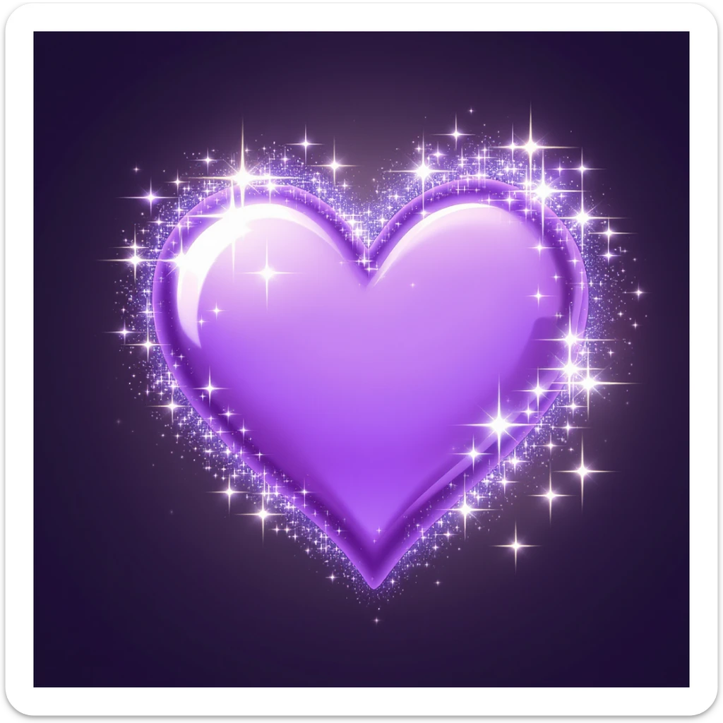 purple heart emoji with sparkles sticker