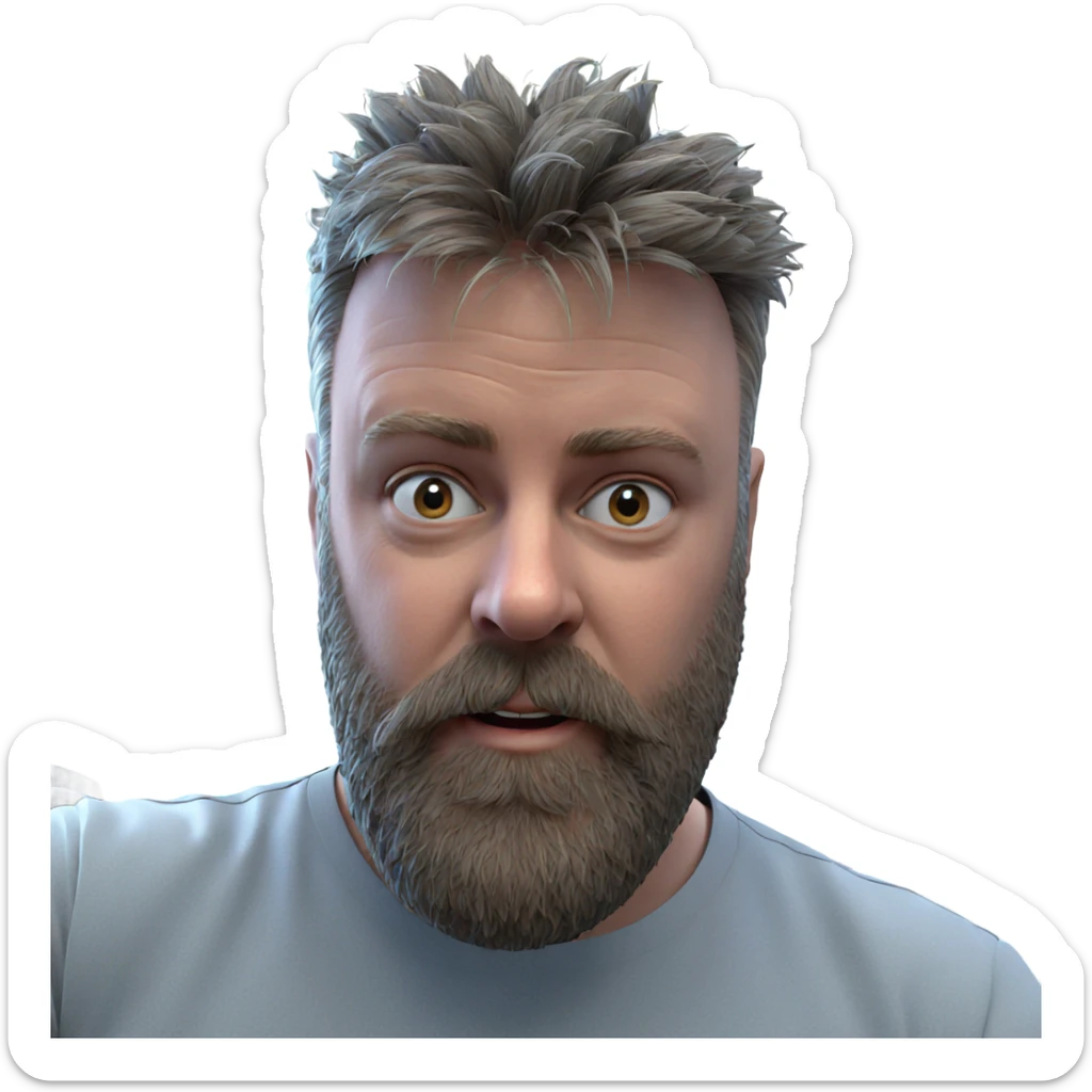 portrait of a bearded man sticker