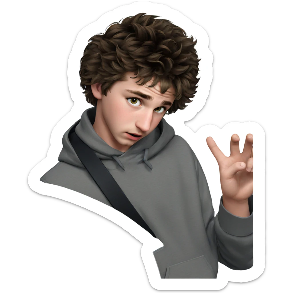 realistic portrait of a boy sticker