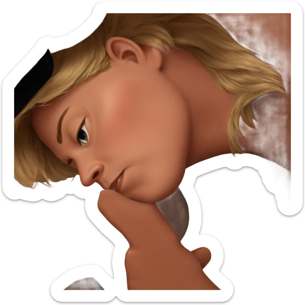 blonde boy portrait closeup sticker