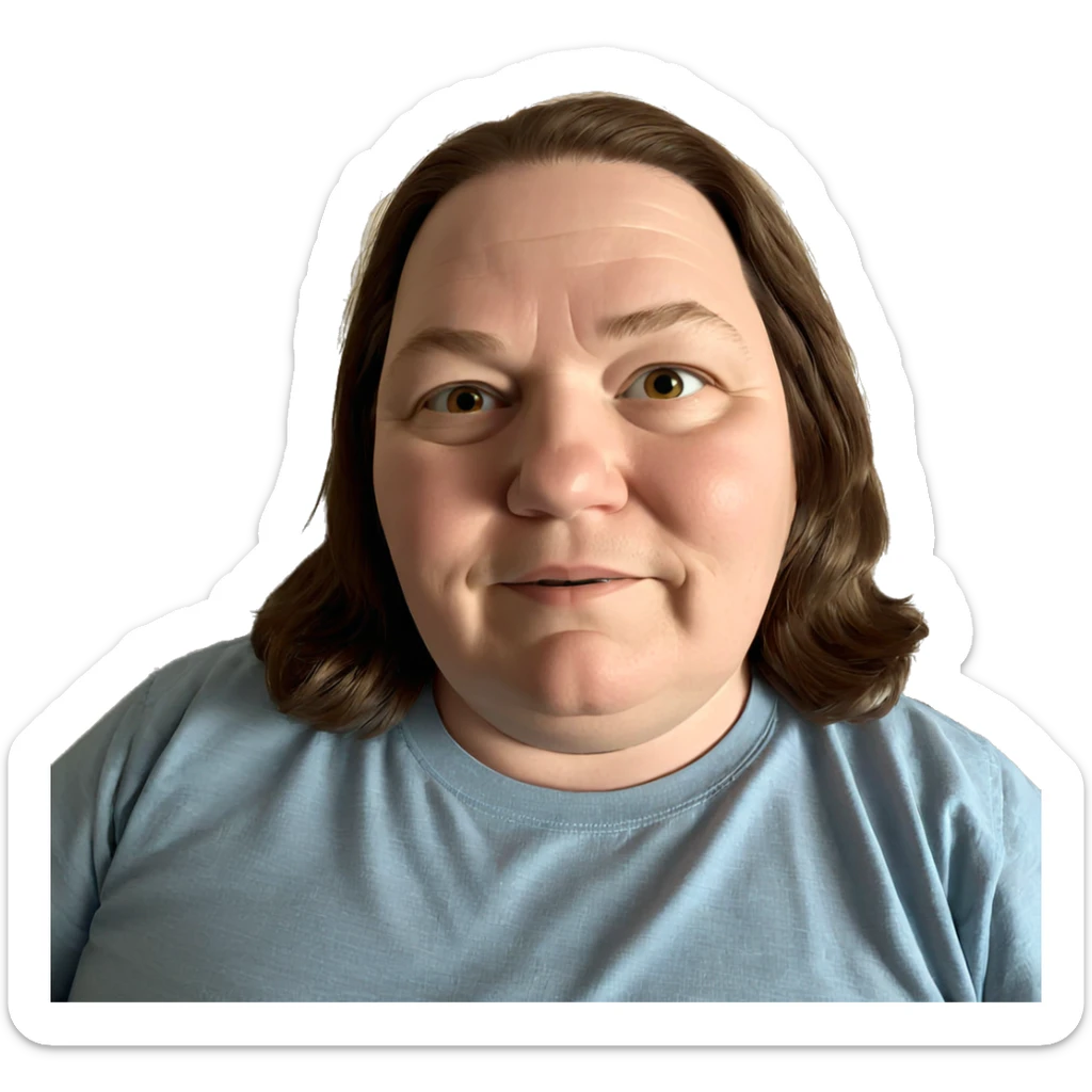 brown haired boy indoors sticker