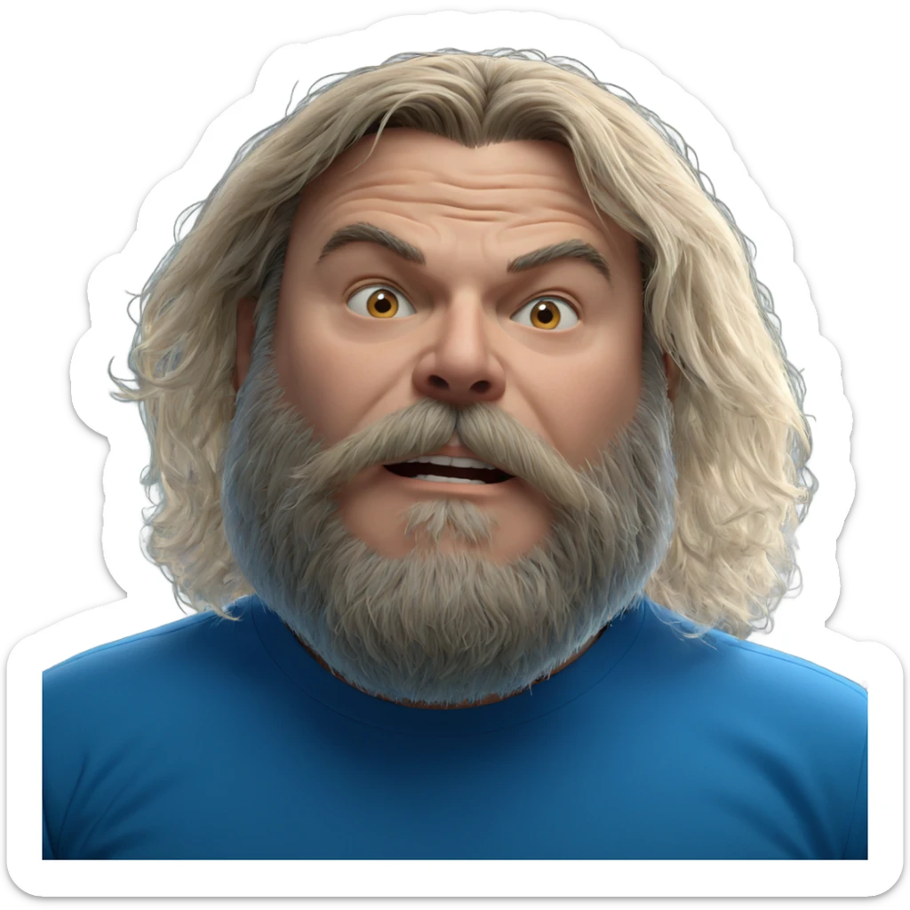 focused gaze in blue shirt sticker