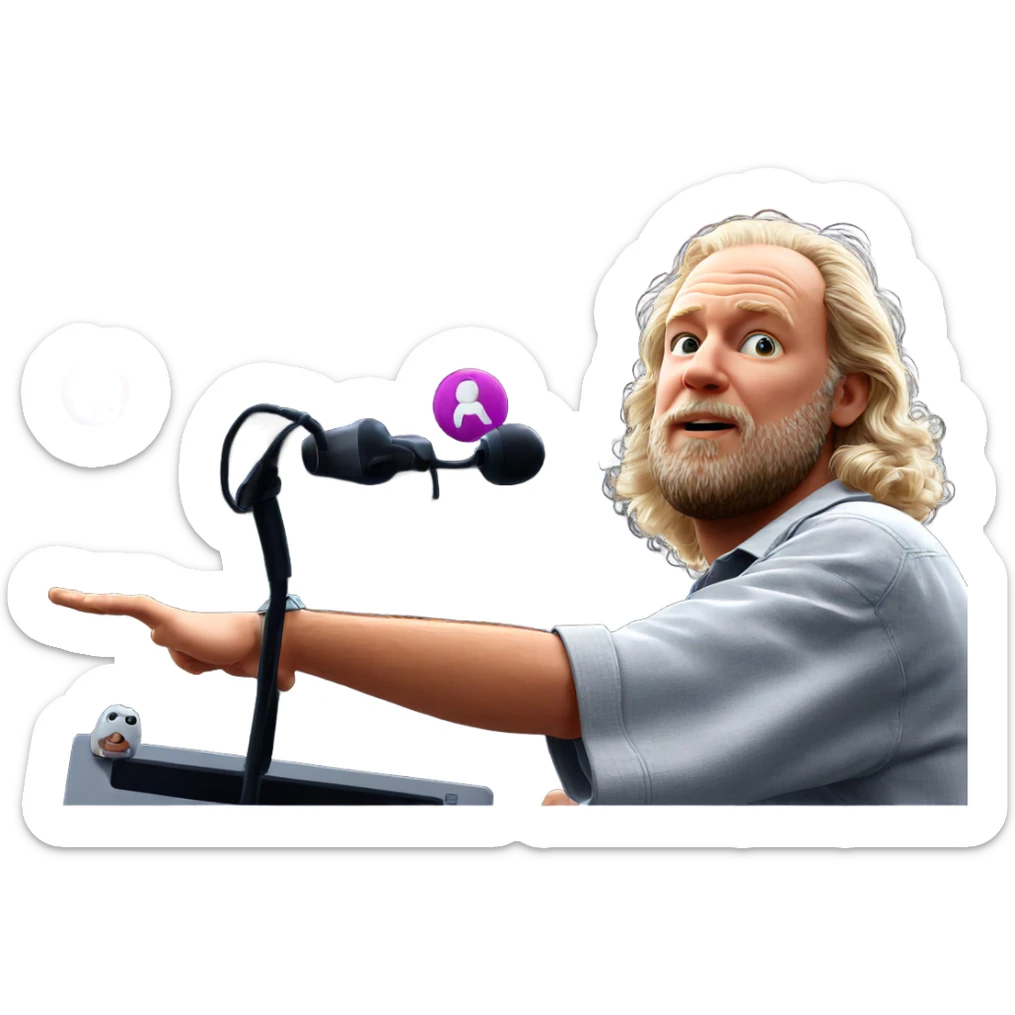 bearded man in casual shirt sticker