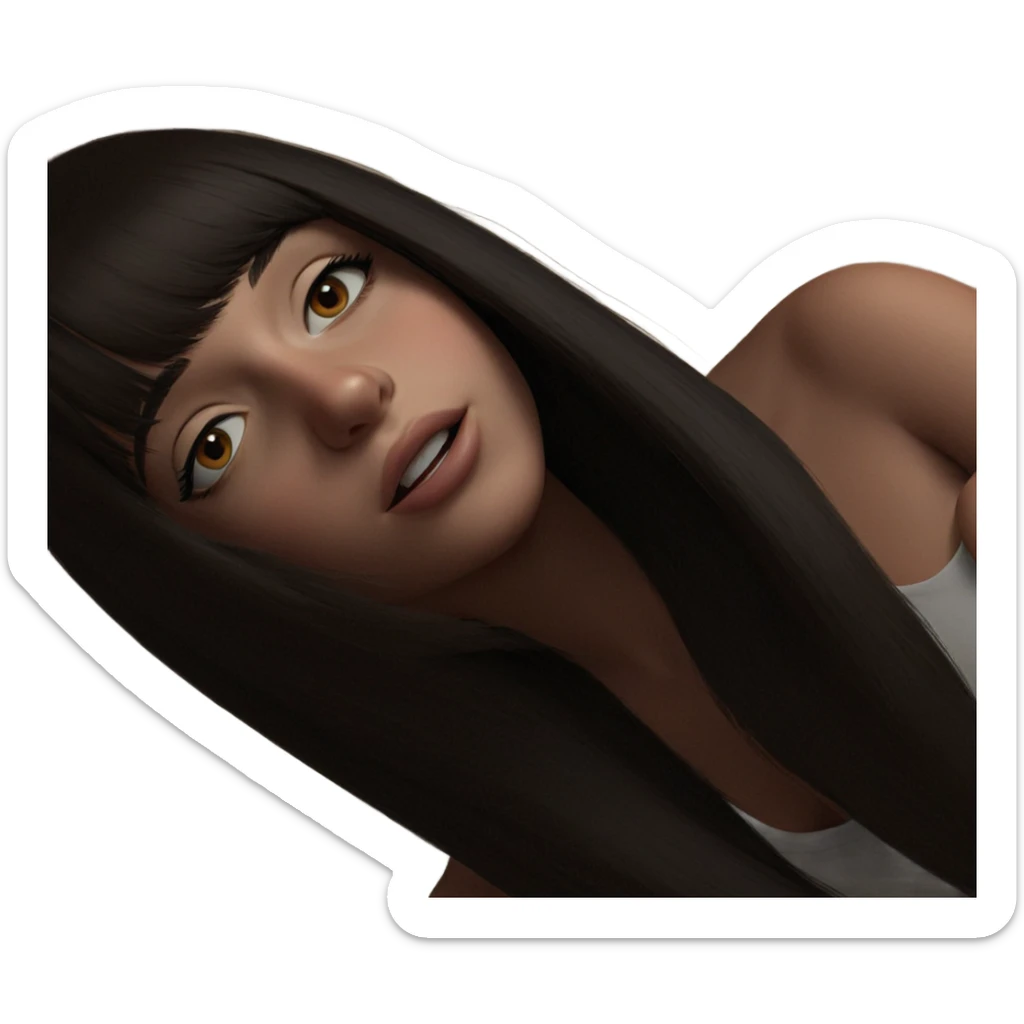 realistic portrait of girl sticker