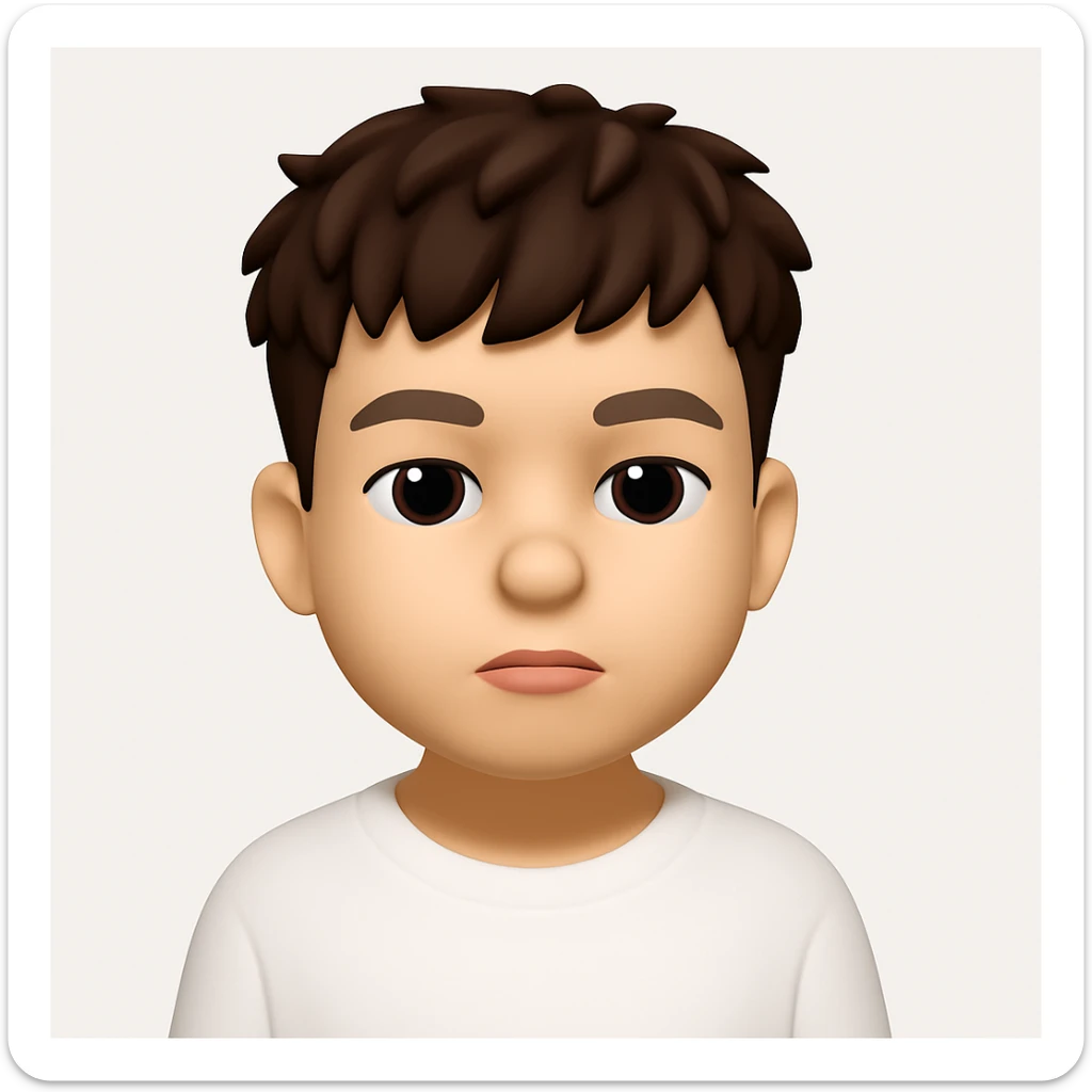 Convert this photo to a 3D emoji in Apple style, keeping the clothes as they are. The style should resemble Apple's emoji style with 3D characteristics, preserving the clothing details as shown in the reference image. sticker