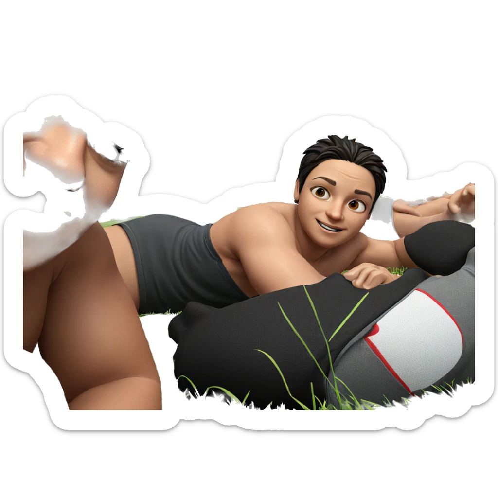 lazy day in the grass sticker