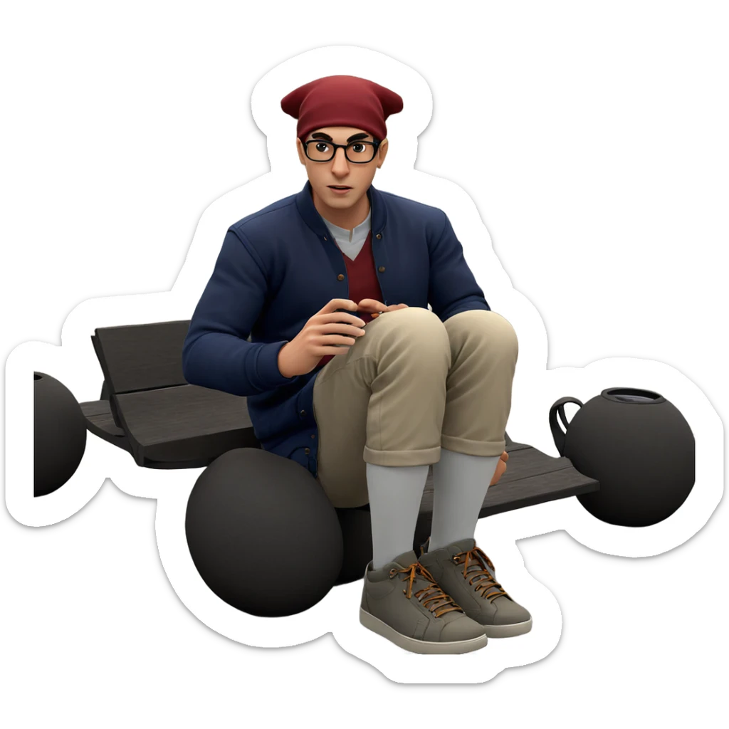 casual outdoor portrait of male sticker