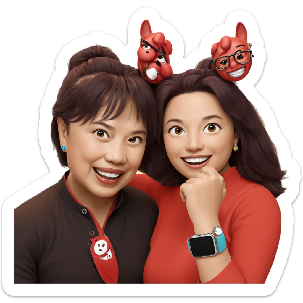 smiling with a stylish watch sticker