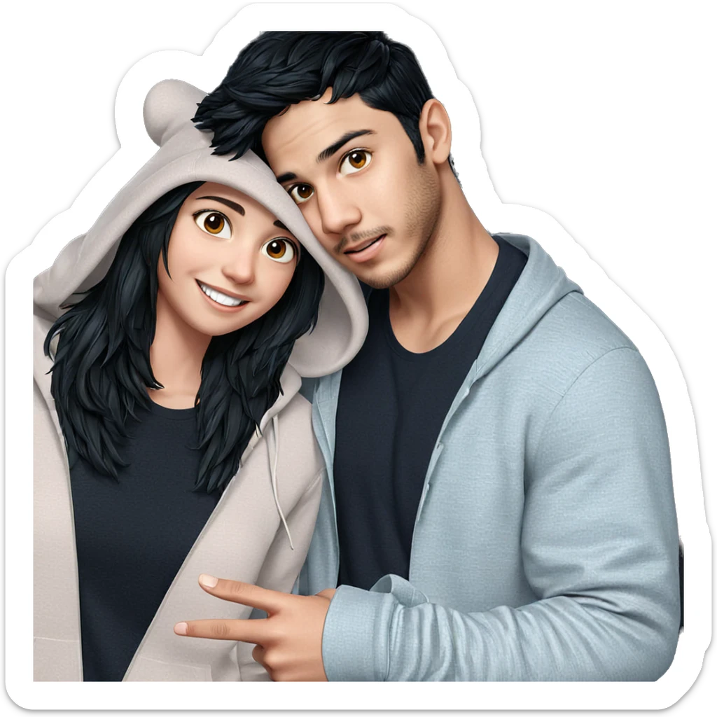 girl and boy smiling together sticker