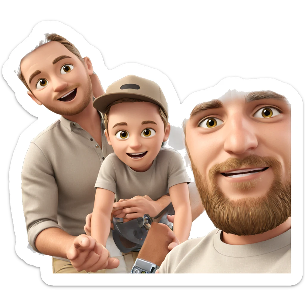 boys having fun outdoors sticker