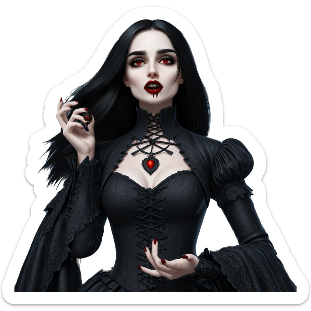 gothic vampire girl portrait sticker