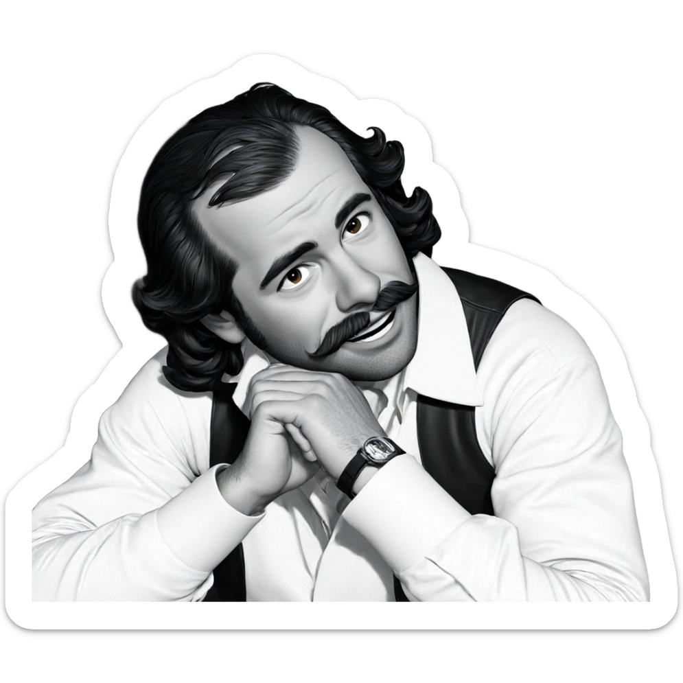 monochrome portrait of a man sticker