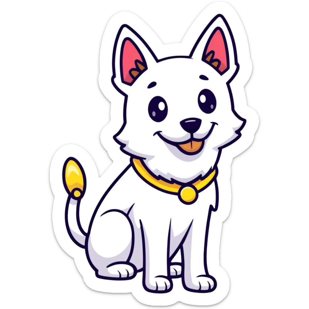 A proud cartoon dog giving a perfect OK hand gesture with sparkles all around sticker