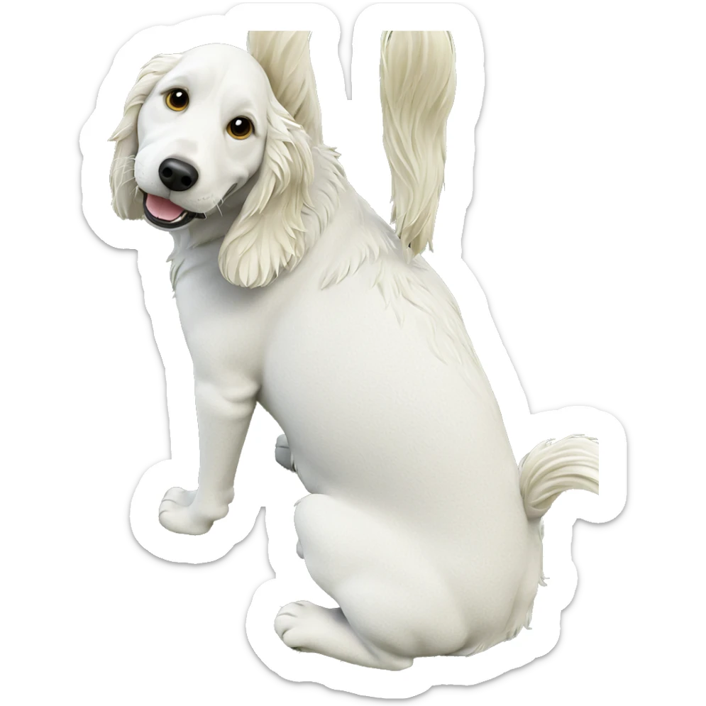 playful dog in the grass sticker