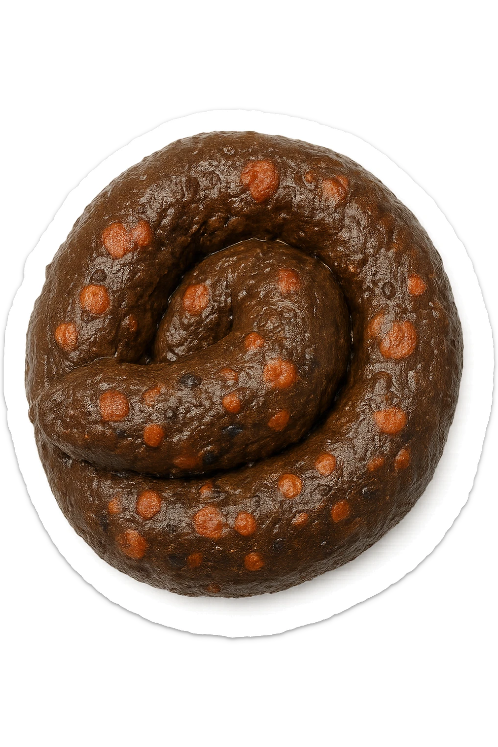 FECI DI ANIMALE A PALLINI VISTE DALL'ALTO, iperrealistico 4k, ISOLATA SU SFONDO BIANCO sticker