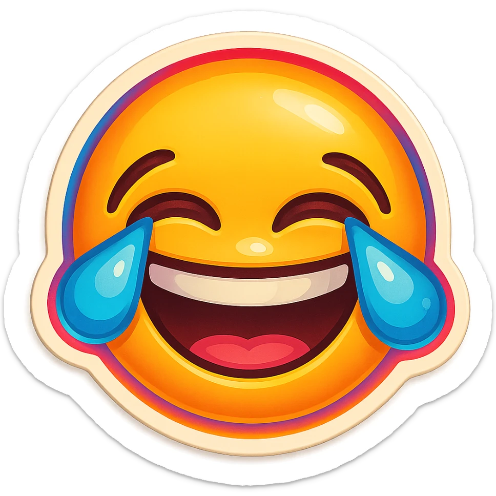 laughing with tears  sticker