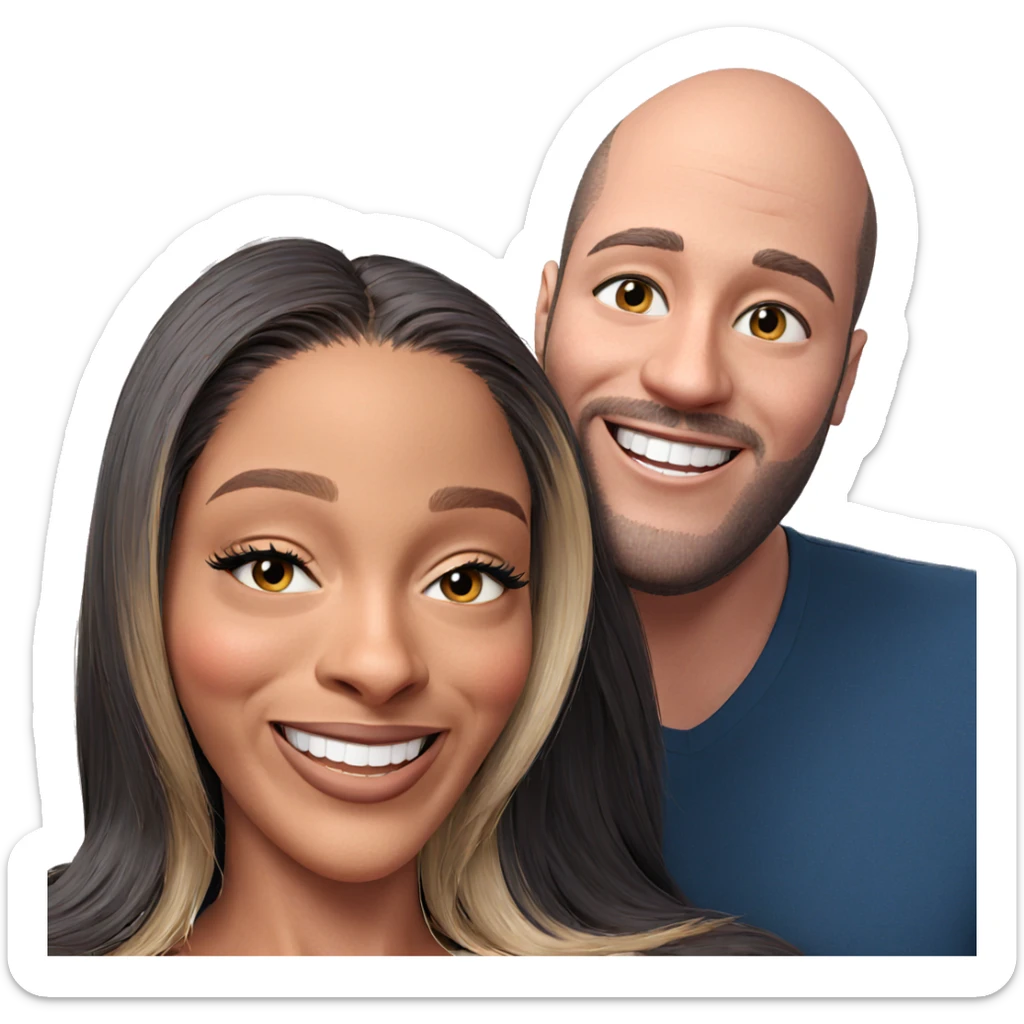 friends sharing a smile sticker