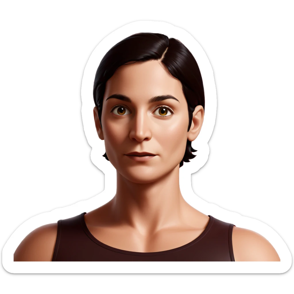 boy with black hair portrait sticker