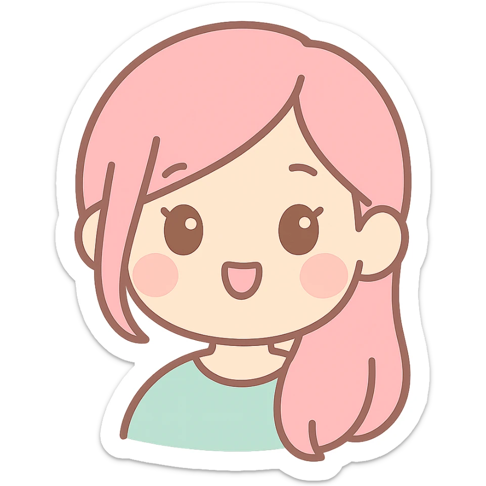 close-up portrait of Rosé from Blackpink, sweet and playful sticker