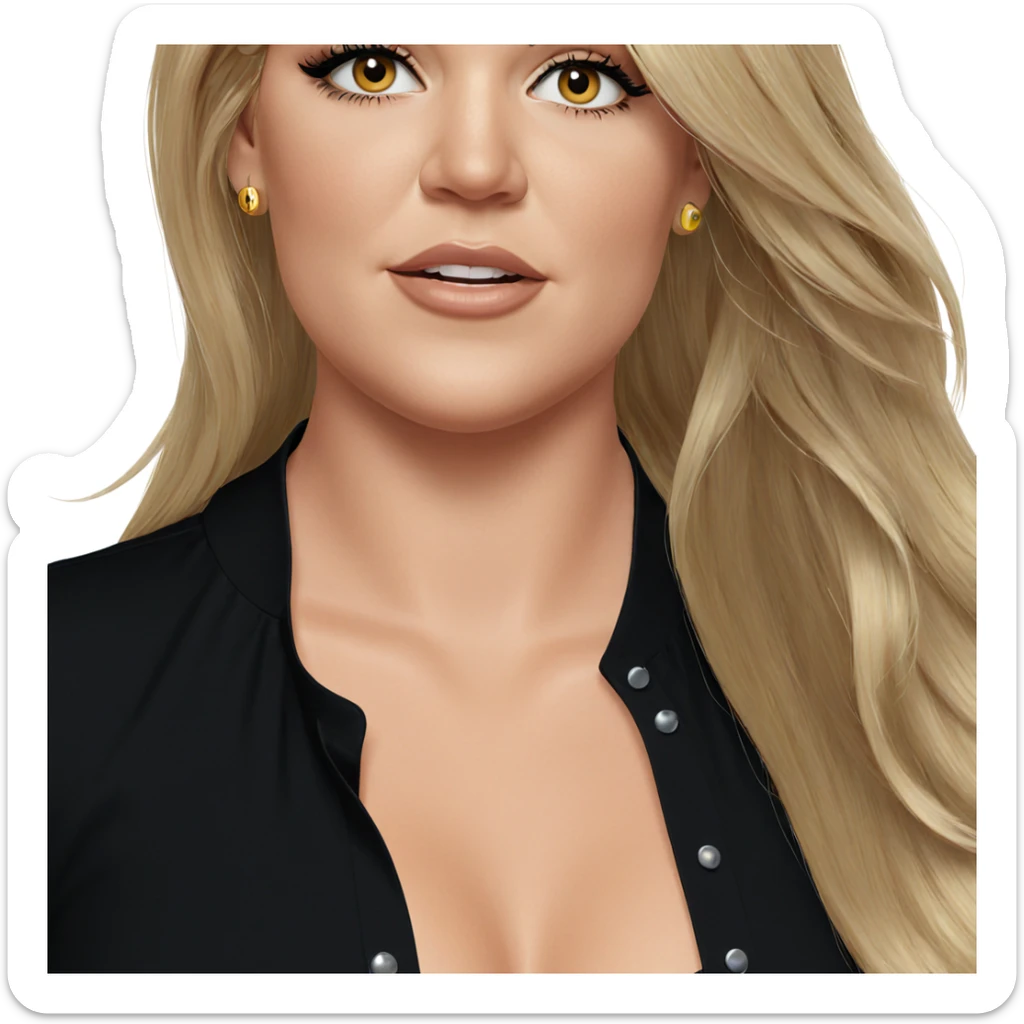 blonde girl with earrings sticker