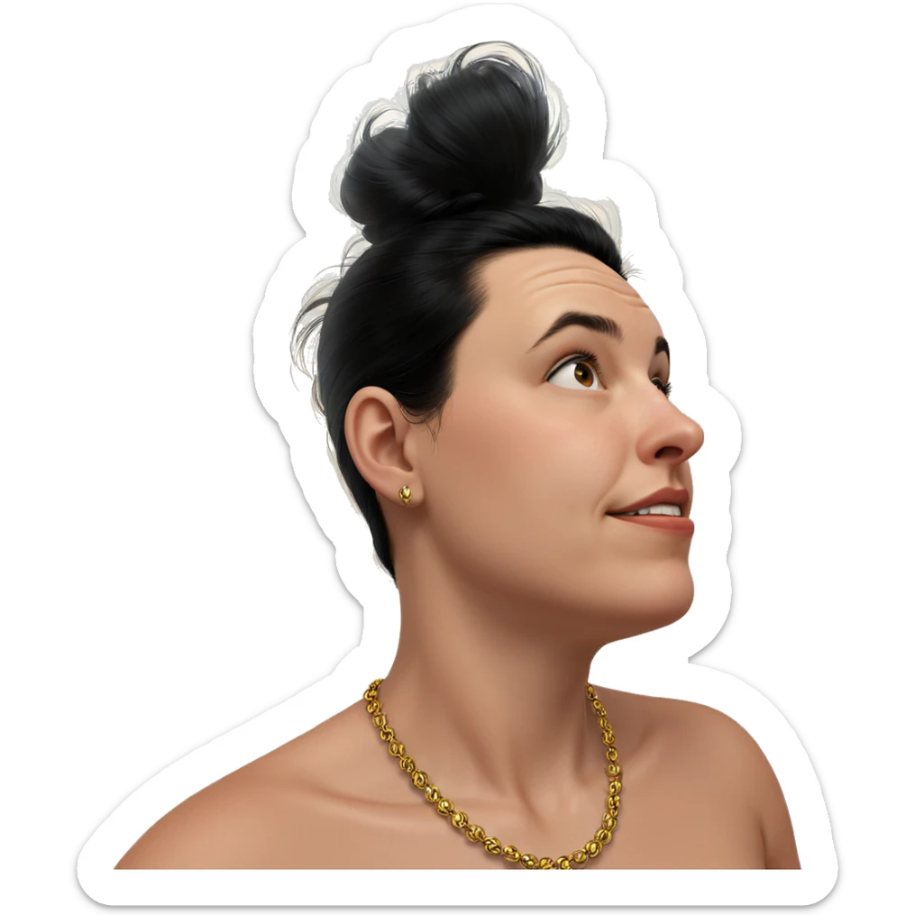 elegant girl with black hair sticker