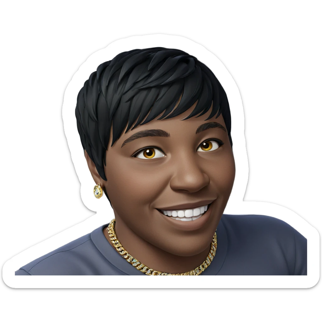 smiling boy with jewelry sticker