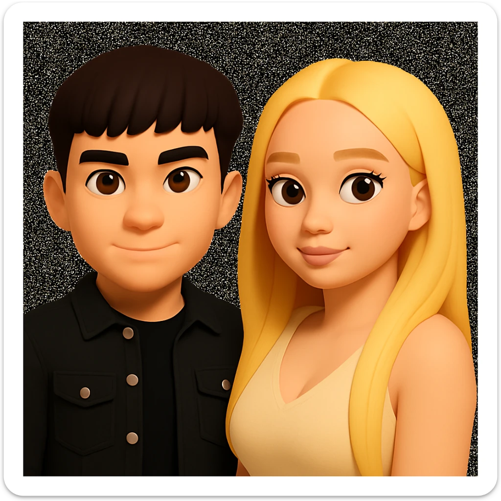 Slightly increase the volume of the upper body of the girl and move her slightly to the right, preserving the style of the image. sticker