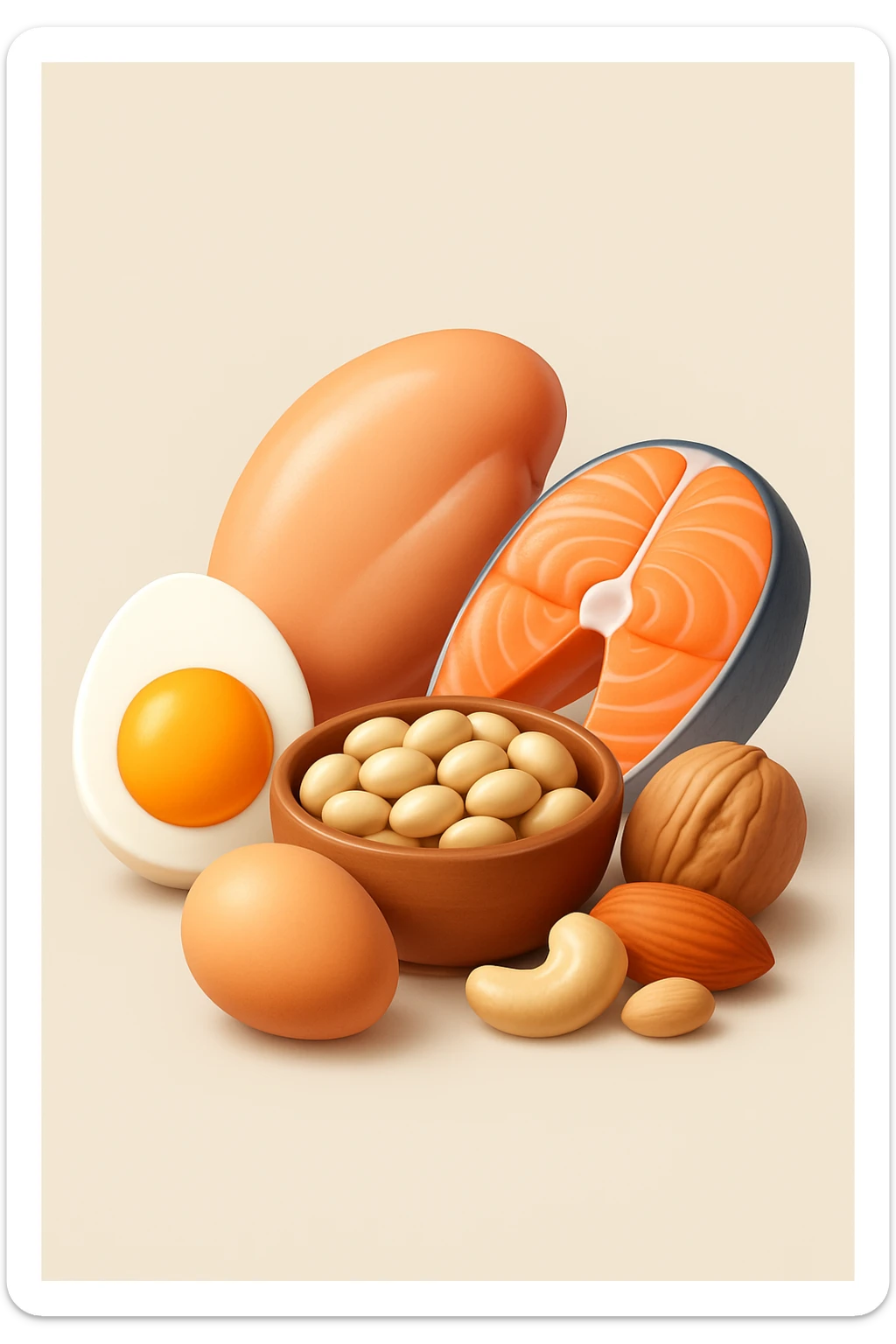 Proteine alimentari su sfondo isolato fammi un icona in 3d sticker