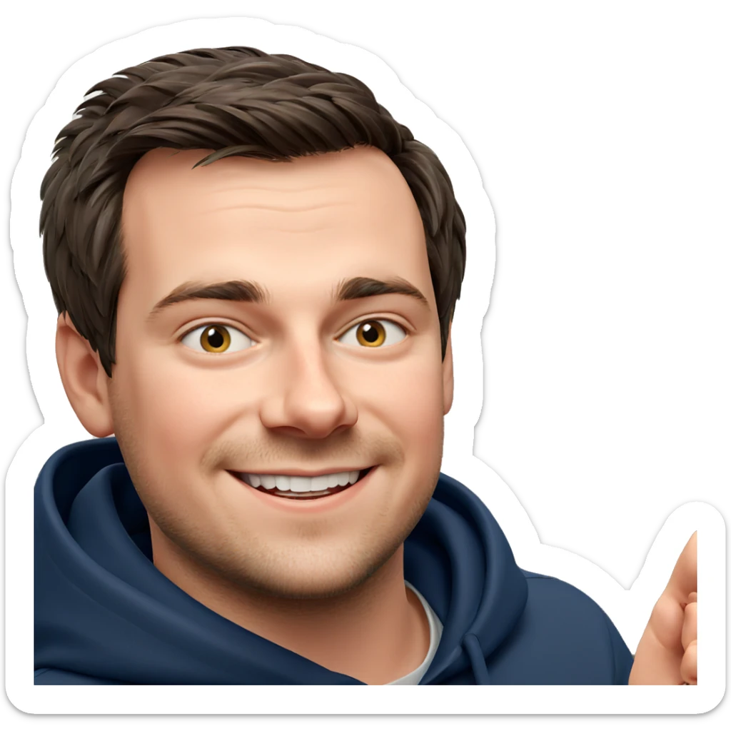 smiling boy in a hoodie sticker