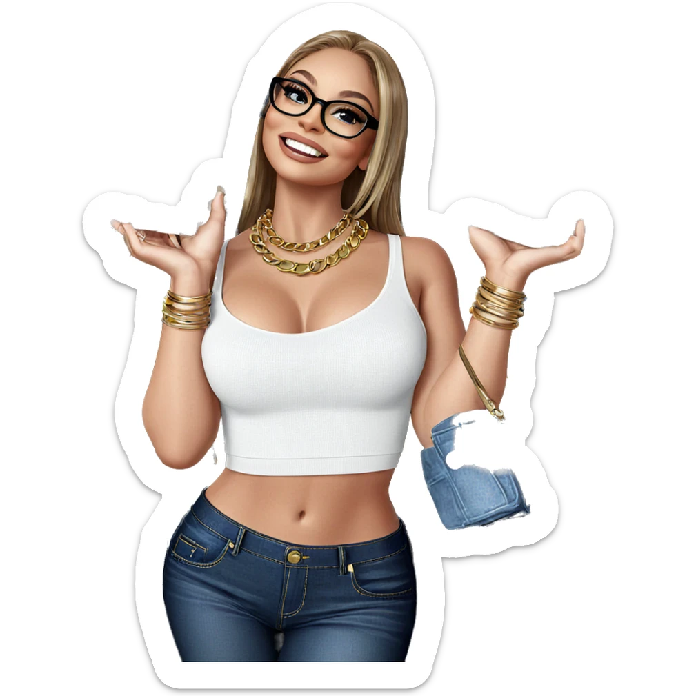 smiling girl in stylish outfit sticker