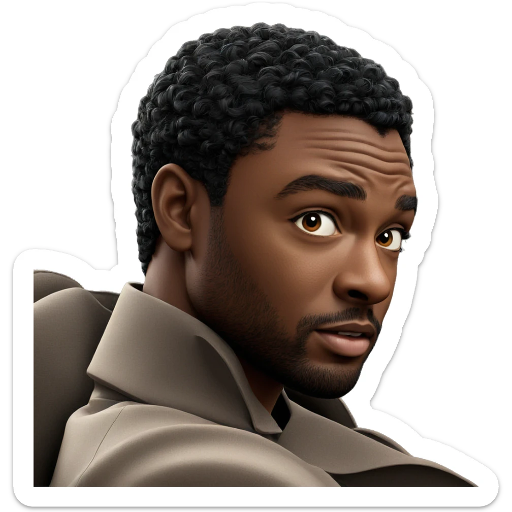 realistic portrait of dark-skinned male sticker