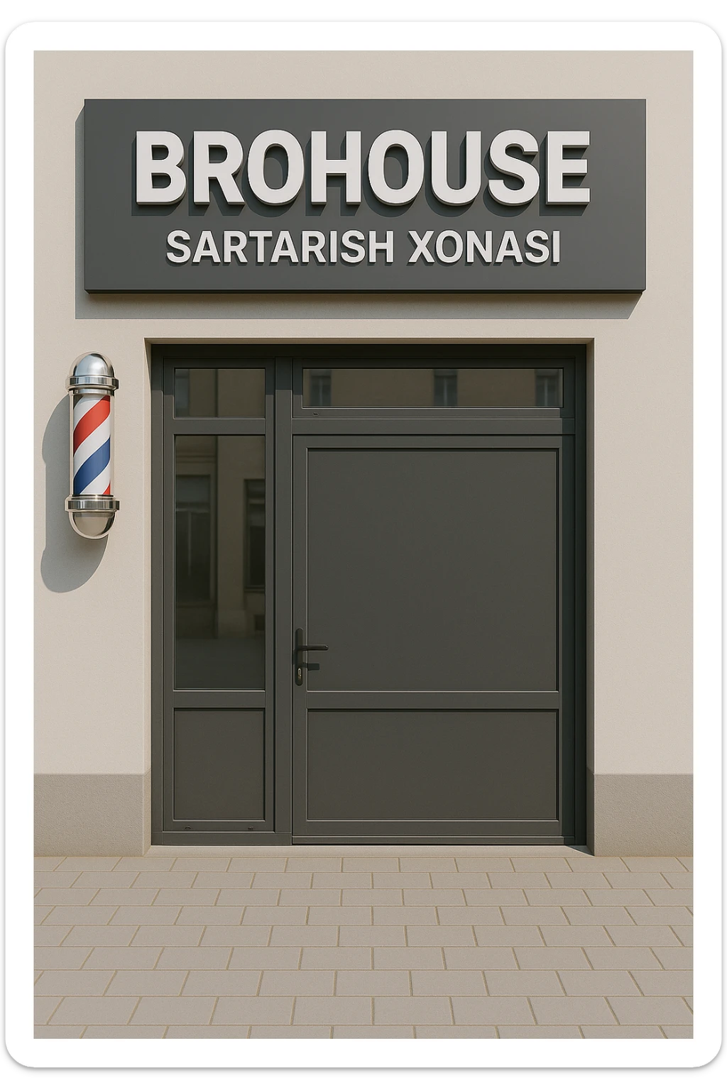 shu sartarosh xonani eshigi yopiq xolatda chizib bergin sticker