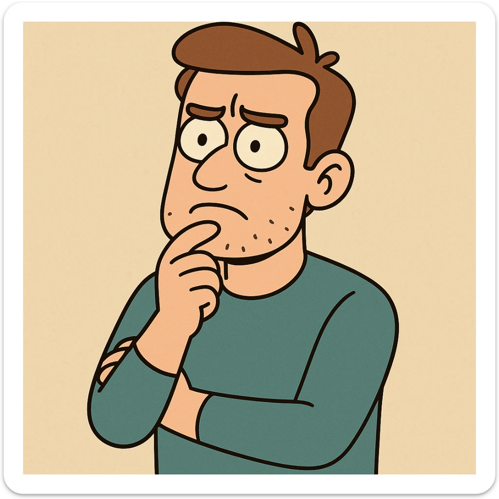 man thinking sticker