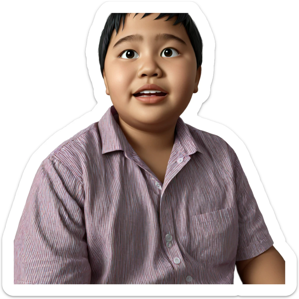 realistic portrait of a boy sticker