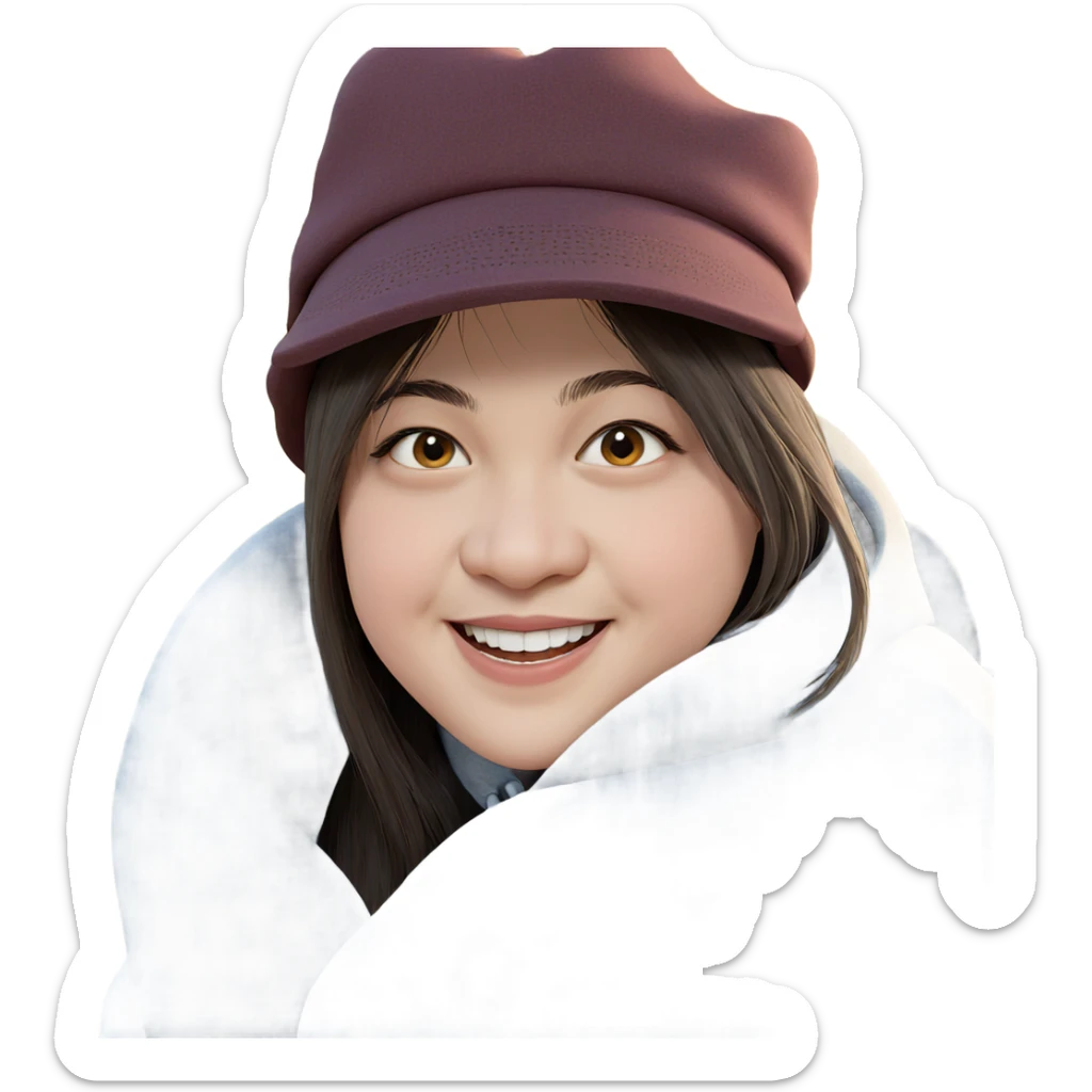 smiling girl in hat outdoors sticker