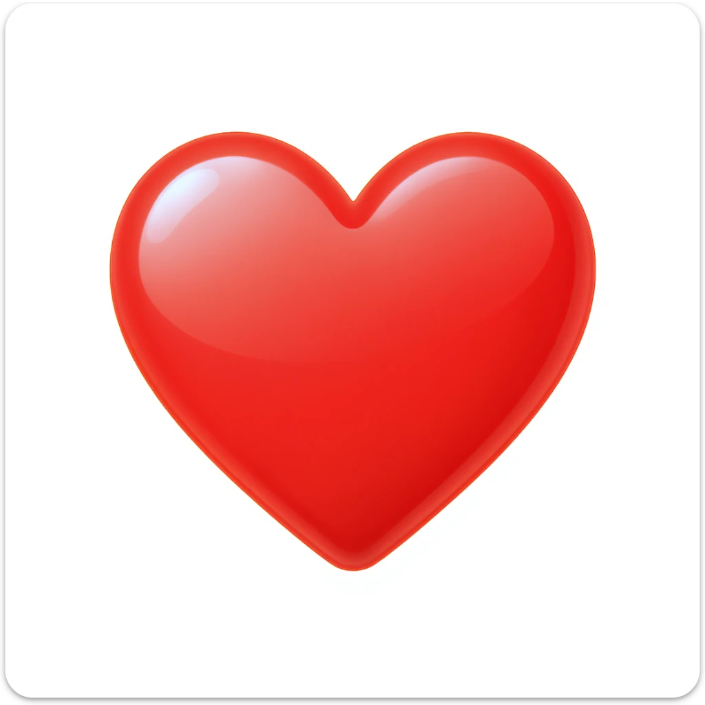 food heart emoji, shiny, with a gradient effect, no background sticker