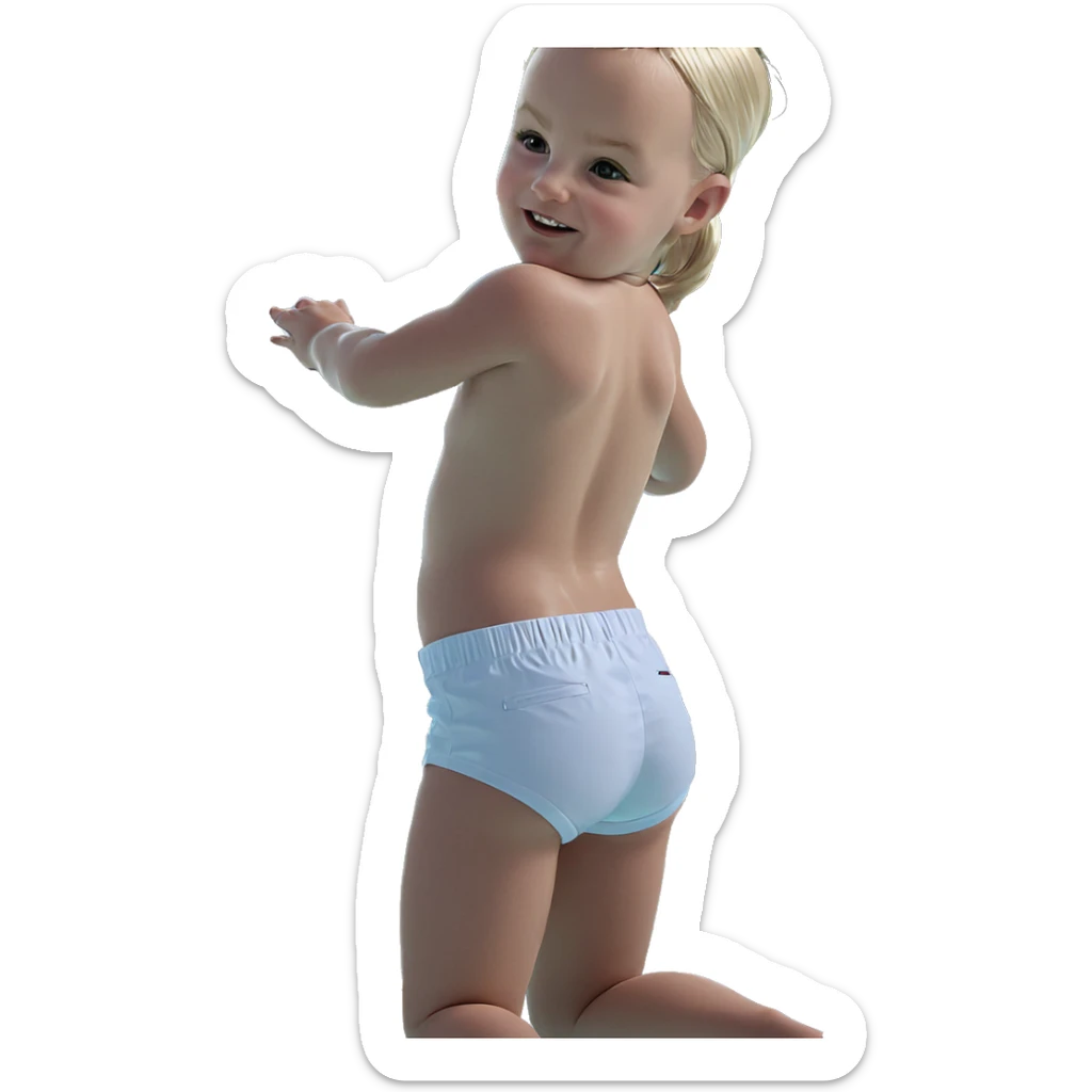 playful blonde in pool sticker