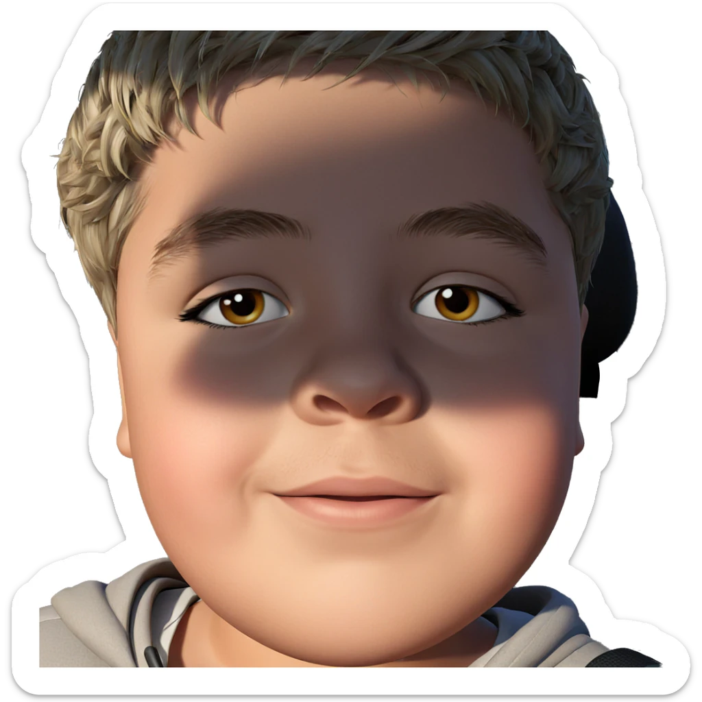 realistic portrait of a boy sticker